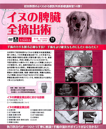 松田教授のよくわかる獣医外科基礎講座　第14弾「イヌの脾臓全摘出術」